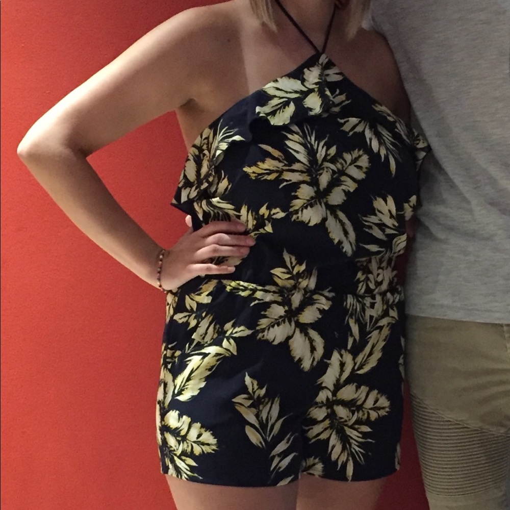 Blue Floral Romper